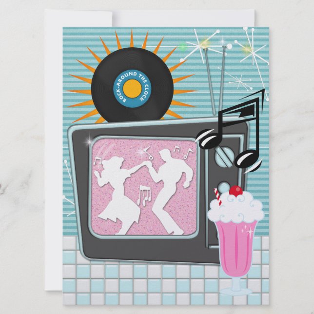 Rockin Around the Clock - SRF Invitation (Front)
