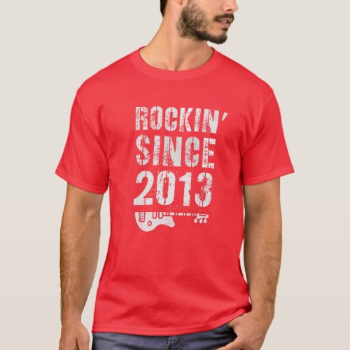 Rockin Awesome Since 2013 Rockstar 9Th Birthday N T_Shirt