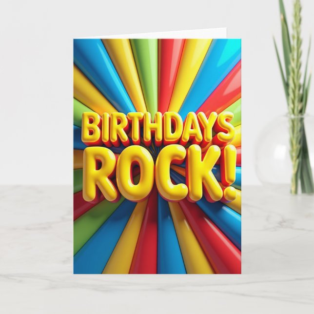 Rockin Birthday Burst Card (Front)