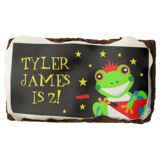 Rockin' Birthday Tree Frog with Red Guitar Brownie (Front)