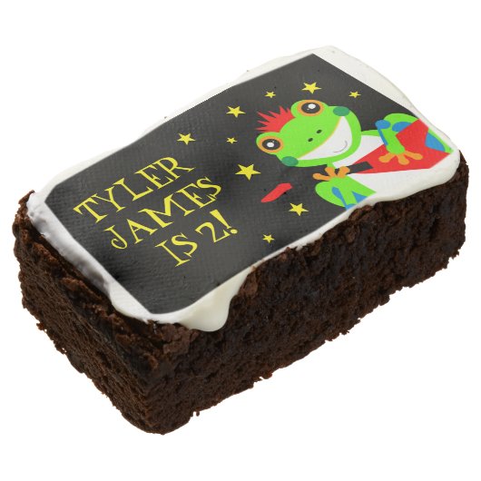 Rockin' Birthday Tree Frog with Red Guitar Brownie (Angled)