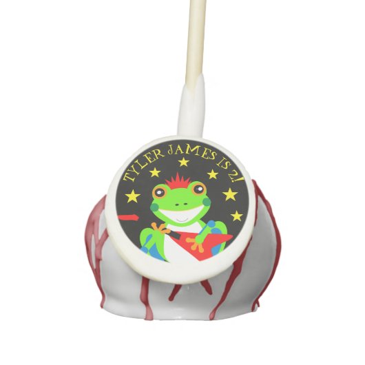 Rockin' Birthday Tree Frog with Red Guitar Cake Pops (Front)