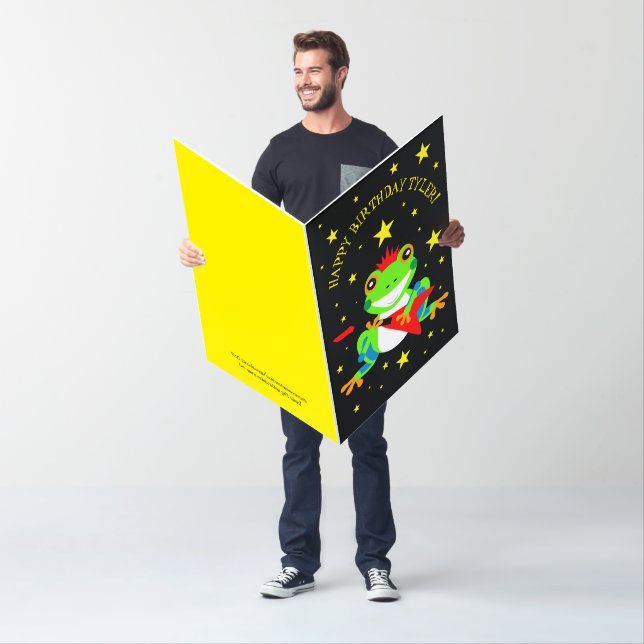 Rockin' Birthday Tree Frog with Red Guitar Card (In Situ)