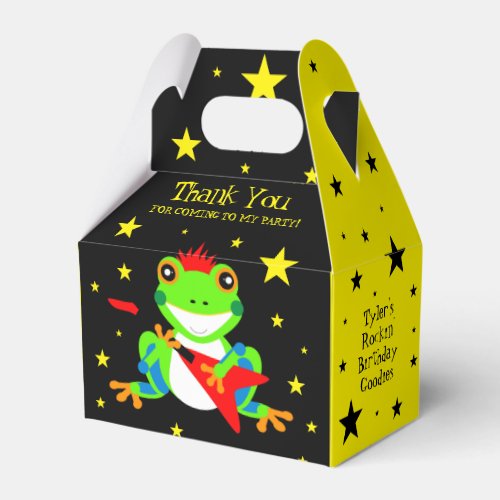 Rockin Birthday Tree Frog with Red Guitar Favor Boxes