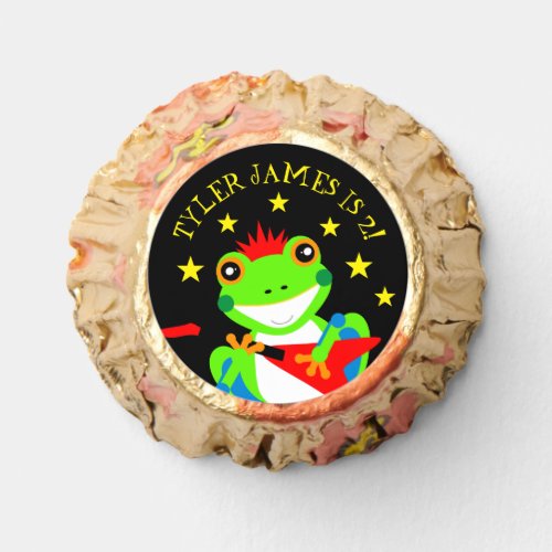 Rockin Birthday Tree Frog with Red Guitar Reeses Peanut Butter Cups