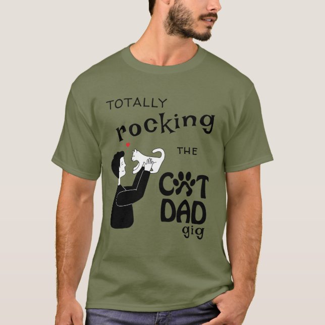 Rockin' Cat Dad T-Shirt (Front)