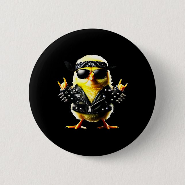 Rockin' Chick Biker Easter  Button (Front)