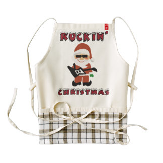 Rockin' Christmas Cool Santa Zazzle HEART Apron