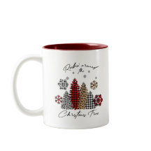 Rockin’ Christmas Mug – Plaid & Leopard Trees