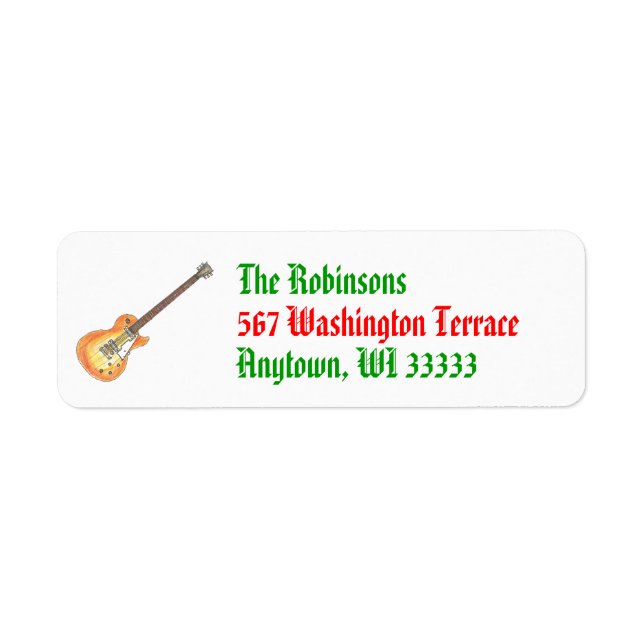 Rockin' Christmas return address labels (Front)