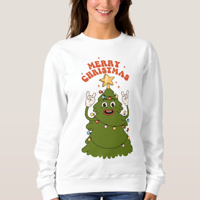Rockin' Christmas Tree - A Festive Holiday Jam Sweatshirt (Front)