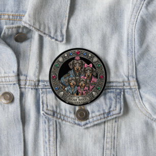 Rockin' Dachshund Family Portrait Button