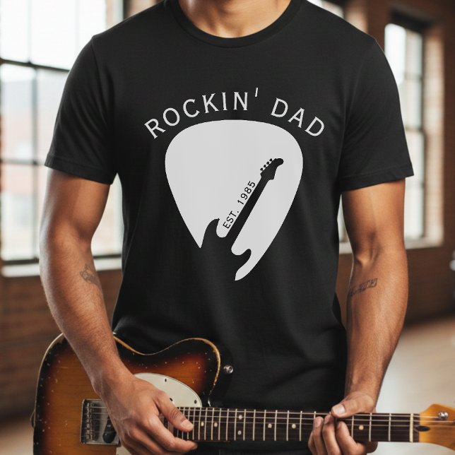 Rockin' Dad Guitar Pick Guitarist Father's Day T-Shirt (Creator Uploaded)