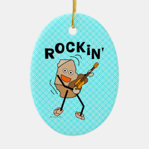 Rockin' Guitar Ceramic Ornament