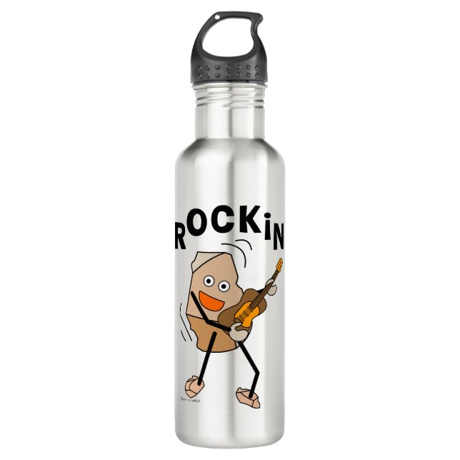 Rockin' Guitar Stainless Steel Water Bottle (Front)