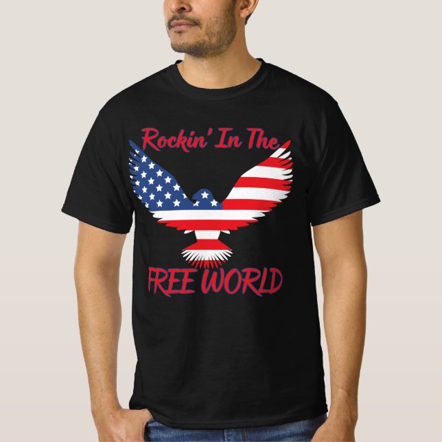 Rockin' In The Free World American Eagle USA T-Shirt (Front)