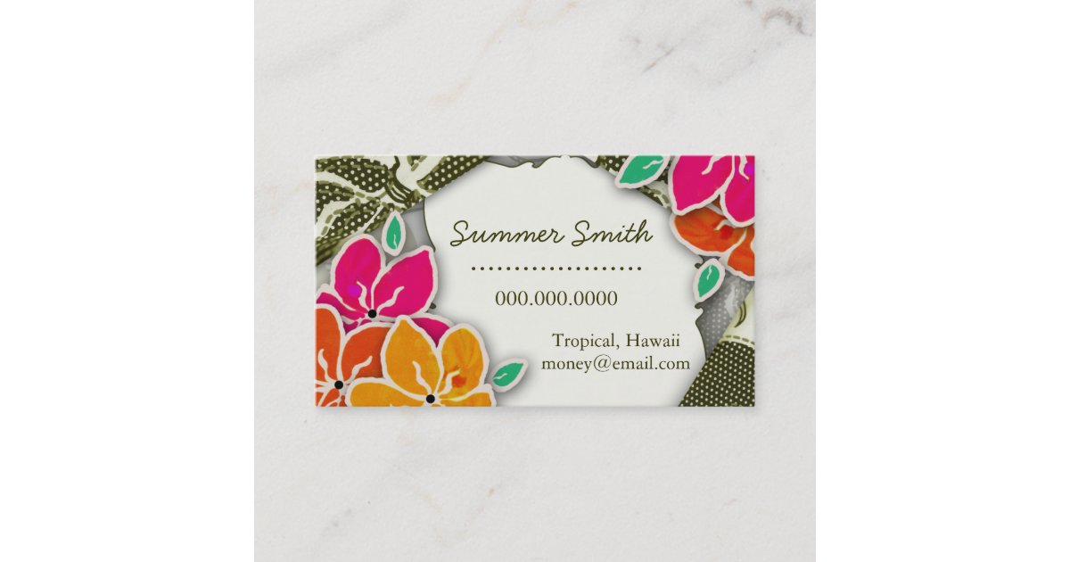 ROCKIN' LAINEY HAWAIIAN BUSINESS CARD Zazzle