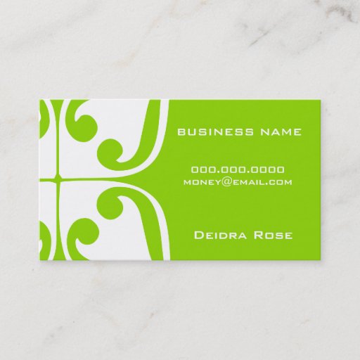 Customizable ROCKIN' LIME DESIGN BUSINESS CARD