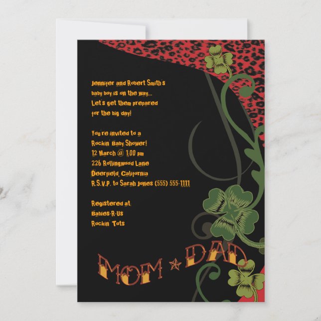 Rockin' Mom & Dad Invitation (Front)