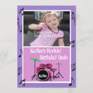 Rockin' Music Theme Birthday Invitations