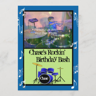 Rockin' Music Theme Birthday Invitations