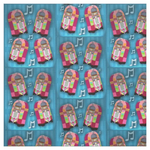 Rockin Neon Jukeboxes Fabric