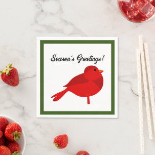 Rockin’ Robin, Cute Red Cardinal Nature Cartoon Napkins