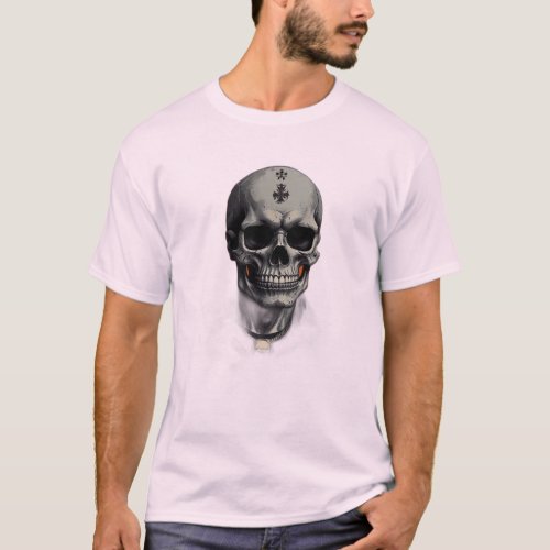 Rockin Rollin Skull A Rebels Ink  T_Shirt