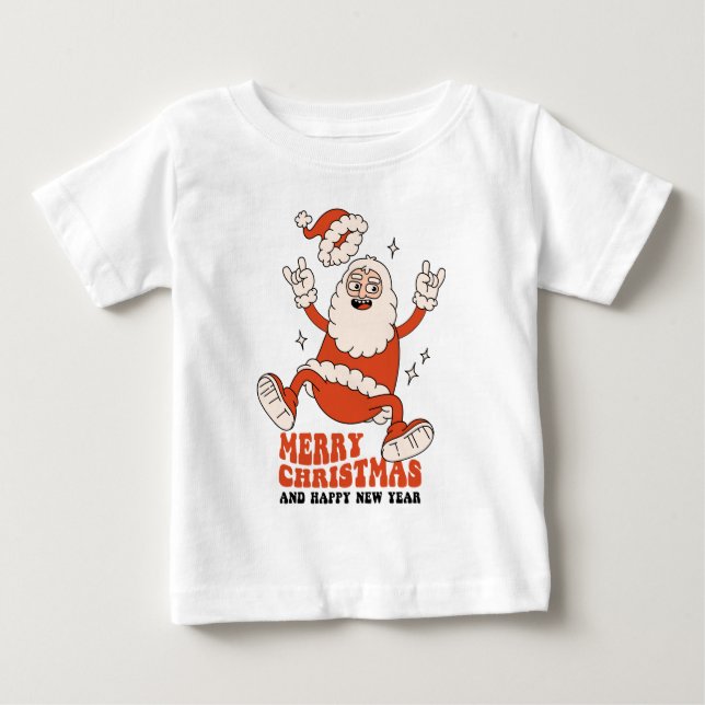 Rockin' Santa Claus - A Merry and Loud Christmas Baby T-Shirt (Front)