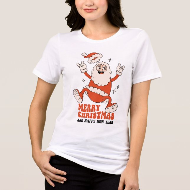 Rockin' Santa Claus - A Merry and Loud Christmas Tri-Blend Shirt (Front)