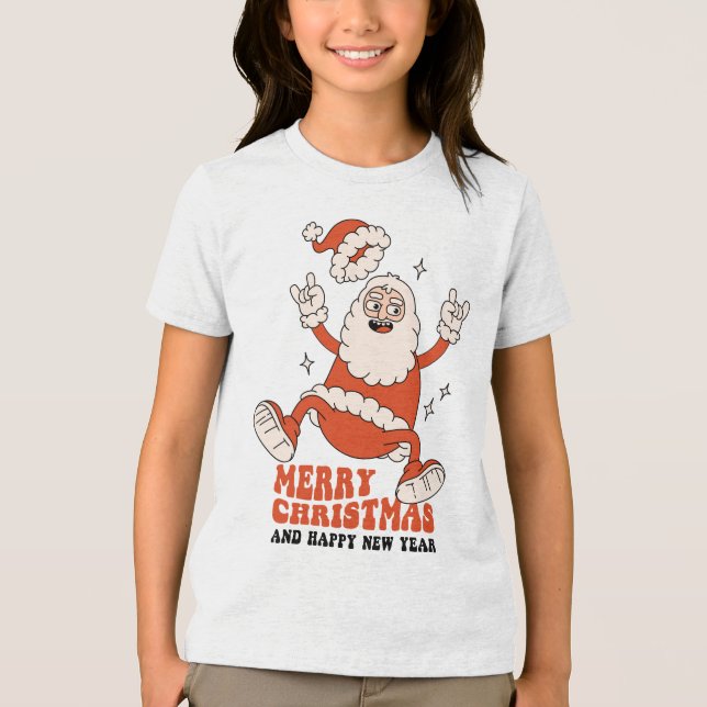 Rockin' Santa Claus - A Merry and Loud Christmas Tri-Blend Shirt (Front)