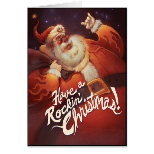 Rockin' Santa Claus Card | Zazzle.com