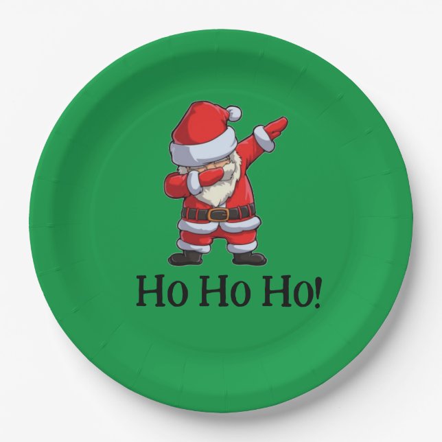 Rockin Santa Ho Ho Ho! Paper Plates (Front)