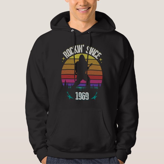 Rockin since 1969 Bigfoot Music Lover Hoodie (Front)