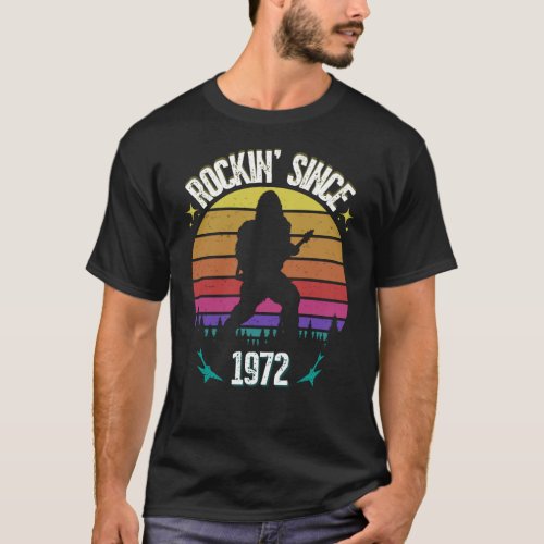 Rockin since 1972 Bigfoot Music Lover T_Shirt