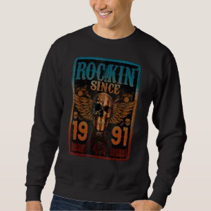 Rockin' Since 1991 Skull Rock - 32 Year Old 32nd B Sweatshirt