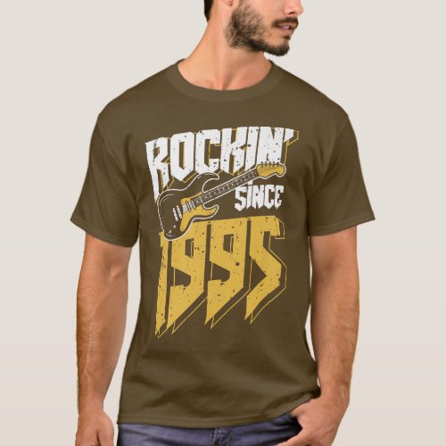 Rockin Since 1995 Vintage Rock Music Fan 27th Bir T_Shirt