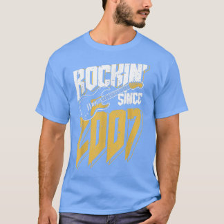 Rockin' Since 2007 Vintage Rock Music Fan 15th Bir T-Shirt