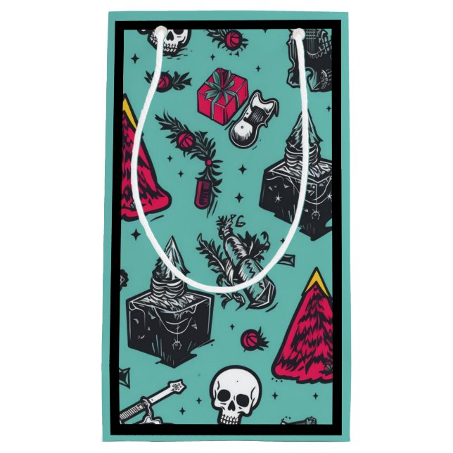 Rockin' Skull Gift Bag (Sea Foam) (Front)