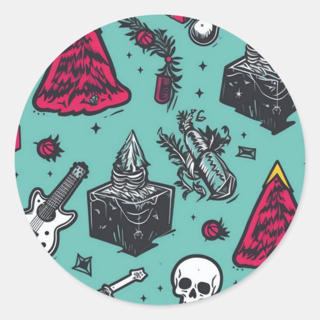 Rockin' Skull Stickers (Front)