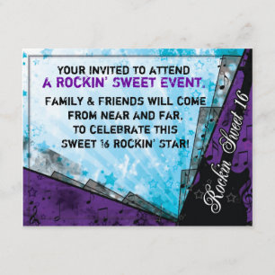 Rockin Sweet Sixteen Birthday Invitation
