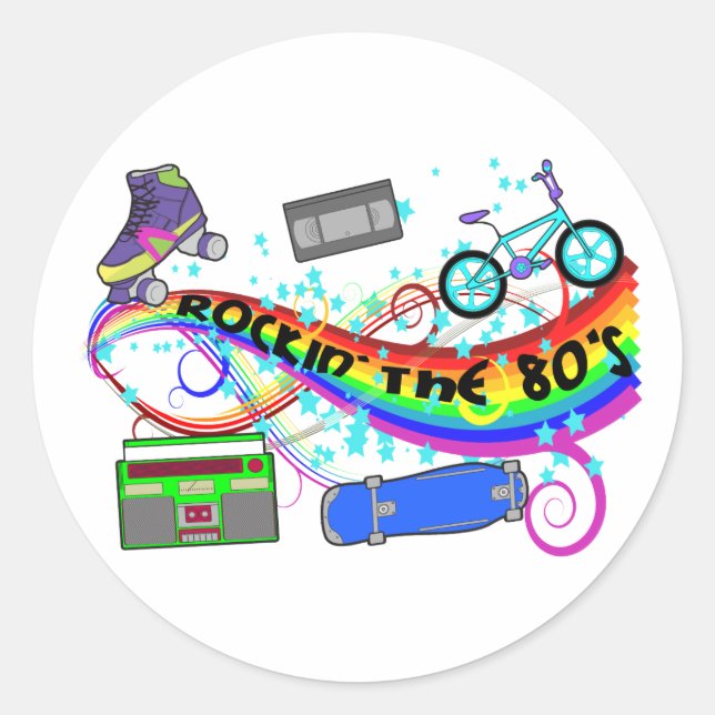 Rockin' The 80's Classic Round Sticker (Front)