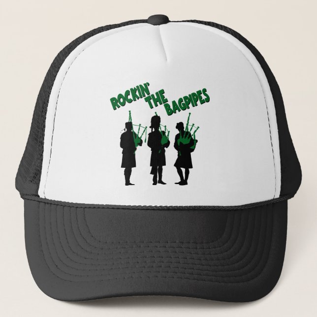 ROCKIN’ THE BAGPIPES TRUCKER HAT (Front)