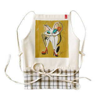 Rockin the Daisy Dukes: mid century modern Zazzle HEART Apron