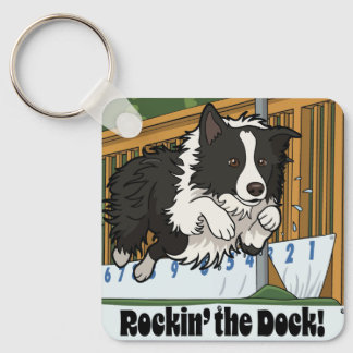 Rockin’ the Dock! Border Collie Dock Diving  Keychain