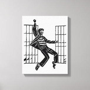 Rockin The jail house Man Dancing Abstract Art Canvas Print