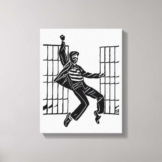 Rockin The jail house Man Dancing Abstract Art   Canvas Print (Front)