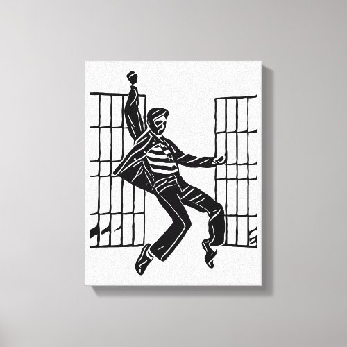Rockin The jail house Man Dancing Abstract Art   Canvas Print