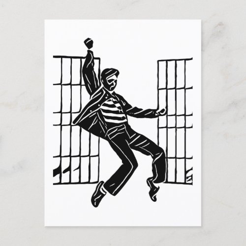 Rockin The jail house Man Dancing Abstract Art  Postcard