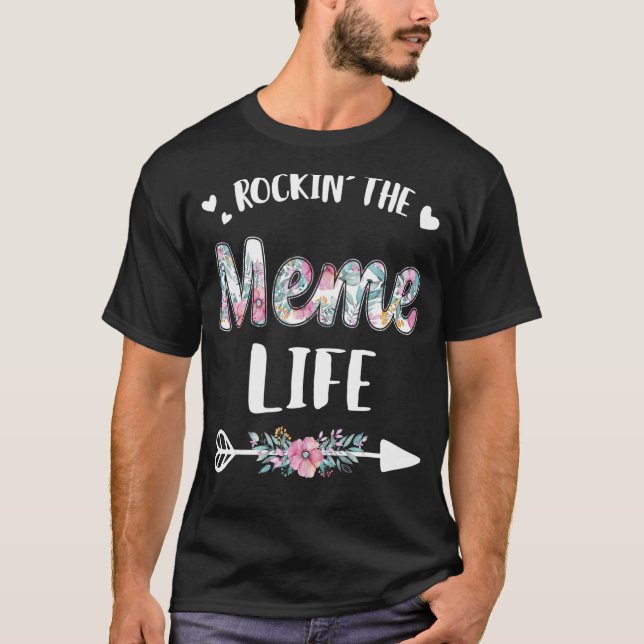 Rockin' The Meme Life Proud Grandma Mothers Day T-Shirt (Front)